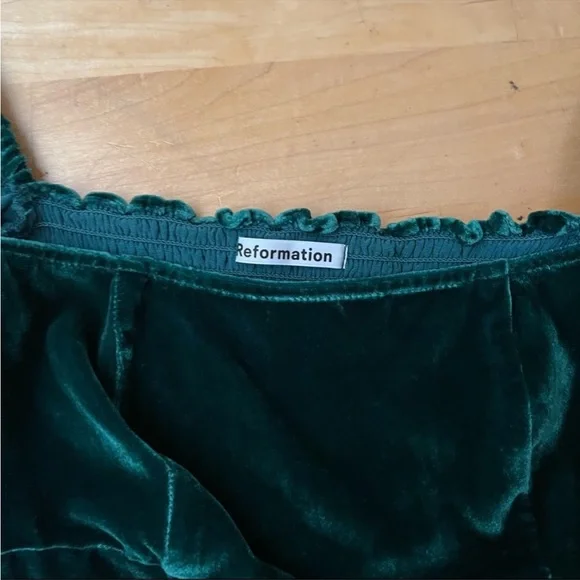 Reformation Luka Top Silk Blend Velvet - Picture 3 of 7